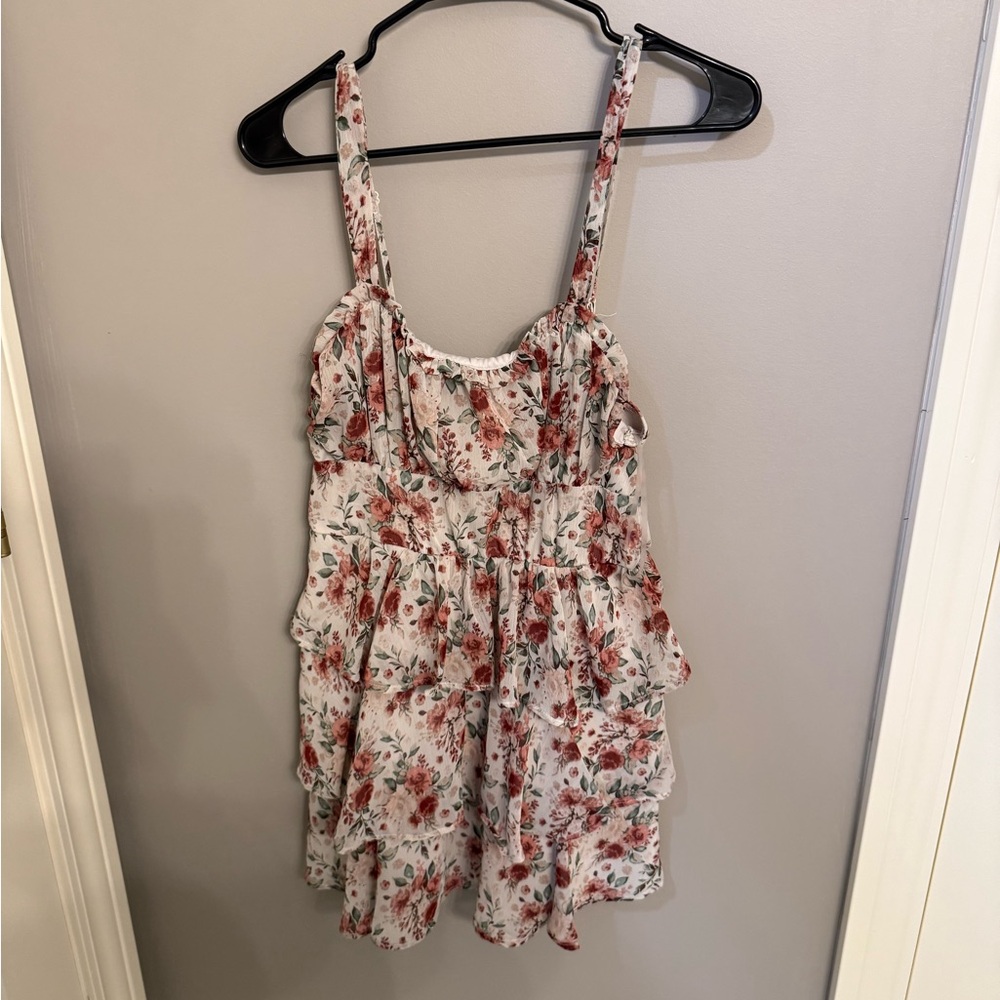 Floral Ruffle Tank Dress